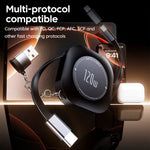 120W 4-in-1 Retractable&Storage Cable USB-A/Type-C to Type-C/iP Cable PD QC FCP AFC SCP Fast Charging Data Transmission