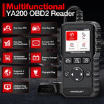Kingbolen YA200 OBD2 Scanner Multi-Language Car Diagnostic Tool Engine Code Reader DTC Lookup Voltage Test Life Free Update