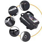 LinkMejor Bicycle Bag Frame Front Tube Cycling Bike Phone Mount Bag Waterproof Phone Case Holder 6.5 Inches Touchscreen Bag Accessories with Reflective Strip