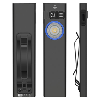 LinkMejor U8 650LM EDC LED Flashlight Multi Modes Signal Light Moodlight Type-C Rechargeable Work Light Torch with Magnet Waterproof Camping Pocket Lantern