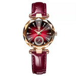LinkMejor Women Watches Fashion Rhinestones Dial Leather Quartz Watch Top Brand Luxury Waterproof Ladies Wristwatch