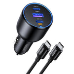 LinkMejor 130W USB C Car Charger PD 100W +PD 30W Type C Car Charger Adapter for iPhone 16 16 Plus 16 Pro 16 Pro Max Galaxy S24 S23 Ultra for iPad MacBook