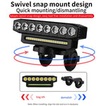 Cansses 3 in 1 4000mAh Battery Bike Headlight 6 Light Modes USB Fast Charging Waterproof Power Bank Phone Bicycle Front Light with 130db Horn for Night Cycling