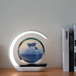 Elfeland Sand Art Design LED Night Light With Wireless Charging Function Touch Control Dimming 3D Hourglass Ornaments Atmosphere Lamp