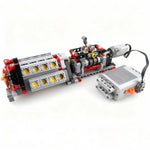 LinkMejor Technical 6 Speed Gearbox V16 Engine Model APP Power Motor M Motor Combo Building Blocks DIY Creative Electric Toy