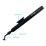 LinkMejor AT-B778 Antistatic Manual Vacuum Suction Pen With Straight Bent Nozzles 6 Suction Discs Black