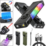 LinkMejor K01/K02 Multi Function Flashlight 650mAh 5W 100-200M Range UV Light RGB Side Light Magnetic Base Battery Indicator