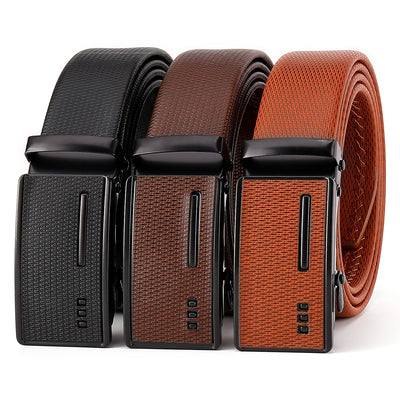 120cm Men's Belt Adjustable Auto Buckle PU Leather Waistband Retro Classic Business Casual Male Pants Belt