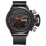 LinkMejor Men Multi-functional Watch Sports Chronograph Wristwatch Waterproof Calendar Quartz Watch Comfortable Silicone Strap