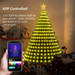 Elfeland 1.5m/1.8m/2.1m LED Christmas Tree Star Lights DIY Smart RGB Christmas Light with Remote Timer Music Sync Bluetooth APP Controlled Holiday Lighting