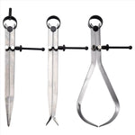 3pcs 8Inch Spring Caliper Set Internal Measuring Type with Flat Legs Carbon Steel Machinist Tool Silver Caliper Metalworking Precision Measurement