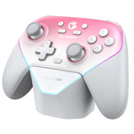 LinkMejor Super Nova Tri-mode Game Controller with RGB Light Hall Effect Joysticks and Triggers Six-axis Gamepad Built-in Dual Asymmetric Rumble Motors 1KHz Polling Rate Programmable Rear Buttons for PC Laptop Computer