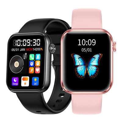 LinkMejor M100 1.85-inch HD Screen 512MB Memory Video Dial DIY bluetooth Call Heart Rate Blood Oxygen Monitor Sleep Monitoring Multi-sport Modes IP68 Waterproof Smart Watch