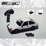BM Racing & FR Legends BMRX-FLD RTR 1/28 2.4G RWD Mini Drift RC Car Gyro LED Light Rear Wheel Drive Authorized Full Proportional Remote Control Vehicles Models License Compatible with KYOSHO AE86 Frame FR Toys