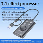 K71 USB 7.1 Surround Sound External Sound Card for PC Gaming Voice Changer with Volume Control Buttons for PS4 Mobile Phone Laptop Music Podcast Streaming