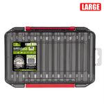 LinkMejor 12/14 Compartments Double Sided Fishing Tackle Box Y-slot Fishing Gear Organizer Fishing Tool Storage Case