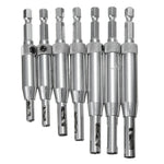 Drillpro 7pcs HSS Self Centering Hinge Drill Bit Door Window Cabinet Woodworking Hole Puncher