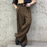 INCERUN Men Wide-leg Solid Color Casual Pants with Pockets Cropped Design Zipper Botton Trousers Plus Size