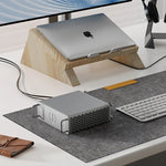 LinkMejor QT01 Mini Aluminum Alloy Computer Case for Mac Mini M4/M4 Pro with Magnetic Side Stand Dustproof Shockproof Expansion Case