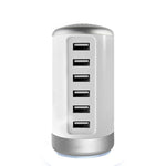 6A 6-Port USB Charger 6USB-A Fast Charging Desktop Veritical Charging Station EU Plug US Plug for iPhone 15/14/13pro Max for Huawei Pura 70 Ultra for Xiaomi Civi4 Pro for Samsung Galaxy S24