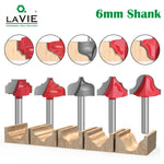 5PCS 6mm Shank Woodworking Router Bits Tungsten Carbide Cutter Rust Resistant Coating High Precision CNC Router Tool