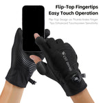 WEST BIKING Self-locking Cycling Gloves Windproof Warm Fleece Sports Gloves Waterproof Flip-on Touchscreen Non Slip Skiing Gloves