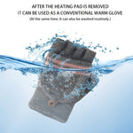 LinkMejor 1pair Heated Gloves Mittens Knitting Fingerless Comfortable Winter Gloves for Indoor or Outdoor Man Women