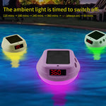 Wireless Solar Powered Pool Thermometer IP68 Waterproof RGB Ambient Light Temperature Display Smart Timer Child Lock 2200mAh Battery Smart Home Automation Solar Energy Savings Device