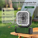 3-in-1 Car Fan Cooling Tool LED Lighting 20000mAh Power Bank Remote Control 4 Speed 270° Tilt Head 360° Rotatable Hook Universal Vehicle Cooling Fan