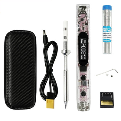 LinkMejor SI012 Pro Max TS-B2 Portable OLED Soldering Iron with Color Ambience Light Chinese English and Russian Menu Applicable TS Soldering Iron Tips Support PD|QC|3S-6S Battery Power Supply