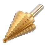 Drillpro 6PCS Premium Titanium-Coated HSS 4241 Step Drill Bit Set by Pro-Drills Variety Pack (1/8" to 1-3/8") High-Speed Steel Center Punched Design Ideal for Woodworking and Home Improvement