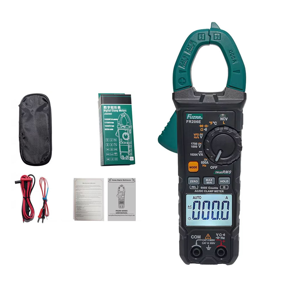 LinkMejor FR206E DC Power Clamp Multimeter 1700V 600A True RMS 6000 Counts Electrical Tester for Industrial New Energy Solar Power Generation Systems