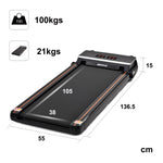 [USA Direct] FYC JK30F-9 Under Desk Treadmill 2.5HP Power Motor 6km/h Max Speed 100KG Weigh Capacity APP Control bluetooth Music LED Display Installation-free Running Fitness for Home Gym Workouts