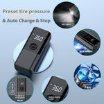 Portable Car Air Pump Mini Electric Tire Inflator Handheld Tire Pressure Gauge Digital Display Car Charger Cordless Car Tire Inflator Electric Air Pump
