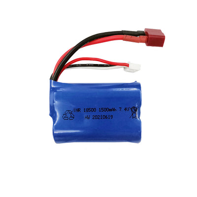 LinkMejor M16120T 7.4V 1500mAh 15C 2S Li-ion Battery T Plug for 16889 1601 Brushed Brushless RC Car Vehicles