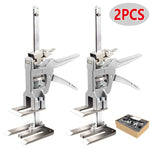 2PCS 12 Inch Heavy-Duty Labor Saving Handle Arm Jack Versatile Drywall Lift Wall Tile Locator and Woodworking Clamp with Adjustable Height 0-145mm 440 Lbs Lift Capacity