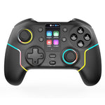 LinkMejor STK-7052 RGB Lighting Wireless bluetooth Gamepad with Display Screen Supoorts Vibration Turbo Function with Motion Control Macro Programming for PC/Android/IOS/Switch