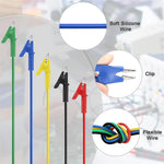 5PCS Alligator Clips Test Leads Dual Ended Crocodile Clips Insulated Flexible Copper Wire Multicolor Electrical Testing Cable