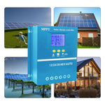 60A/70A/80A/90A/100A Solar Charger Controller 12V 24V 36V 48V Solar Panel Battery Intelligent Regulator for Lead-acid/Lithium