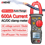 LinkMejor PN200 Digital Clamp Meter DC/AC 600A Current 4000 Counts Multimeter Ammeter Voltage Tester Car Hz Capacitance NCV Ohm Test