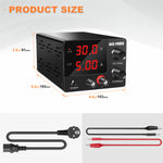 LinkMejor SPS-E305 Mini Power Supply 0-30V 0-5A High-Precision Encoder Adjustment Sleek Black Design Stable DC Output