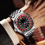 LinkMejor Stylish Dial Design Men's Quartz Watch Waterproof Luminous Business Casual Wristwatch