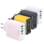 USLION BK303 100W 4-Port USB PD Charger 2USB-A+2USB-C PD QC3.0 Fast Charging Wall Charger Adapter EU Plug US Plug for iPhone 15 14 13 Pro for Huawei Nova Pro for Samsung Galaxy Z Flip6 for Xiaomi Civi 4Pro