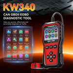 KONNWEi KW340 Car CAN OBD2 EOBD Diagnostic Tool Engine Battery Test Read Fault Code Clear Real-Time Data O2 Inspection Tool