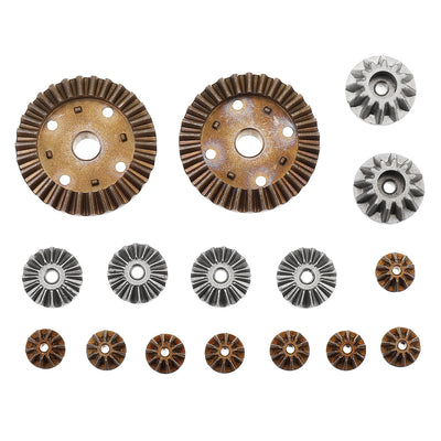 LinkMejor Metal Differential Main Gear Set For 144001 144010 124016 124017 124018 124019 RC Car Parts