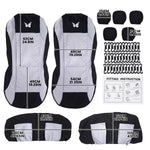 3D Tyre Embossed Car Seat Covers Full Set Airbag Compatible Breathable Fabric Universal Fit for Cars SUVs Sedans Trucks Easy Installation