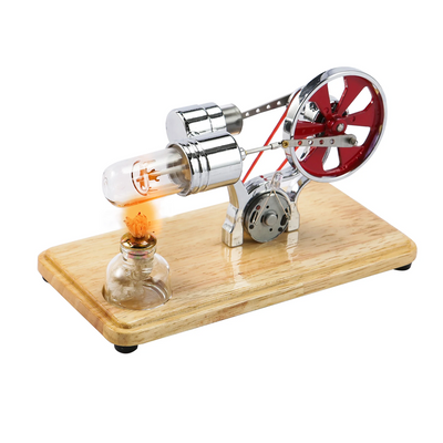 LL-009 Hot Air Stirling Engine Kit Model Electricity Generator Physical Generator Model with LED Light Flywheel Design Science Experiment Learning Education Toys