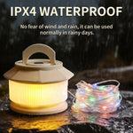 Bikight T-16A Outdoor Camping Atmosphere Light 20m LED String Lamp 1800mAh USB-C Rechargeable IPX4 Waterproof 7 Modes Tent Lantern for Camping Backpacking
