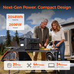 [EU Direct] Cosmobattery 2600W 2048WH 640000mAh Portable Power Station LiFePO4 Battery Inverter Pure Sine Wave Generator Energy Storage System Power Supply Backup Outdoor Camping RV Universal Plug/EU Plug, Apower 2000