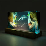 LinkMejor The Underwater World Creative Resin Night Light Wooden Base Desktop Ornament
